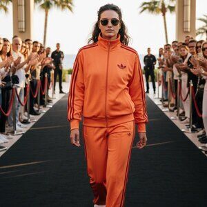 Adidas Women’s 2 PC Track Set Small Semicoral/Team Victory Red J-JP2294/P-JP2309